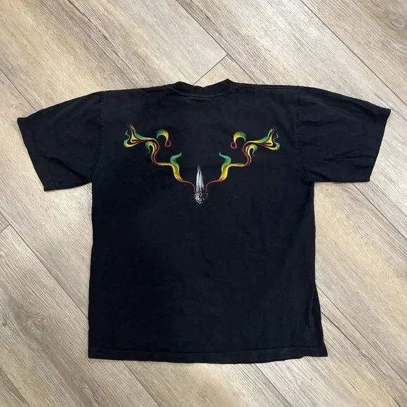 Vintage Bob Marley Single Stitch Large T-Shirt Wailers Reggae Band The Roxx Tag - Picture 5 of 5